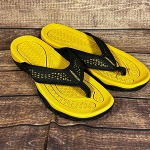 Hobibear Mens Flip Flop Cushioned Sole Sandals Tan Black HR5061 EU 44 US 10.5